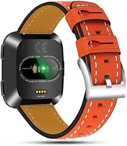 for Fibit Versa Watch Replacement Watch Band,Cyeeson Leather Wristband ...