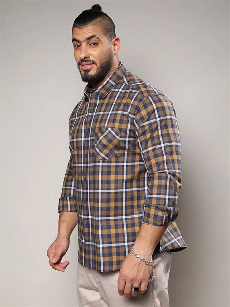 Plus Size Multicolour Checkered Casual Shirt (3XL - 6XL) | Instafab Plus