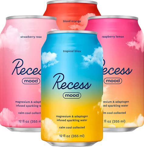 Amazon.com : Recess Mood Magnesium & Adaptogen Drink, Relaxation Beverage, 12 Ounce (Paradise ...