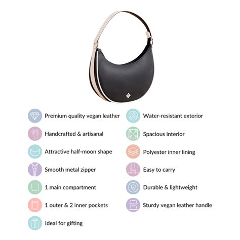 Sleek Urbanite Black Moon Handbag Online - Premium Shoulder Bag | Nestasia