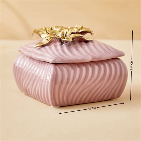 Buy Moksha Kalki Ceramic Floral Trinket Box from Home Centre at just ...
