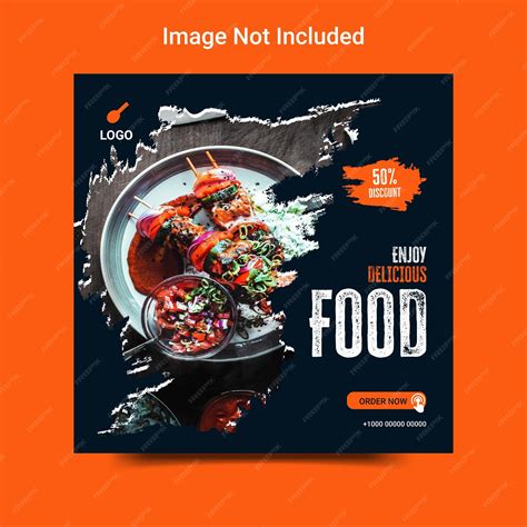 レストランソーシャルメディアInstagram投稿バナーデザインテンプレートベクトル | Premiumベクトル素材