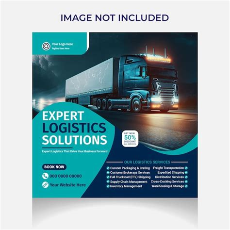 Freight and logistics services social media post | Premium Vector