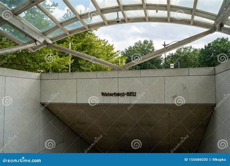 Washington, DC - Sign for the Waterfront Metro Station, Along the Green ...