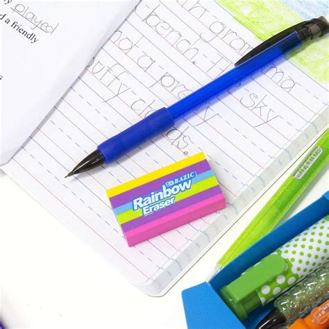 Buy BAZIC Erasers, Rainbow Eraser, Latex Free, Large Size Block Erasers ...