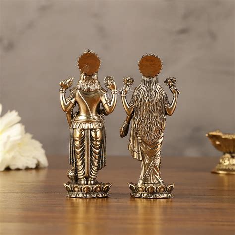 Buy Brass Superfine Vishnu Lakshmi Narayana Idol - 4" - Budhshiv.com