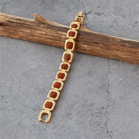 Gold Plated Essential Rudraksha Bracelet – Japam