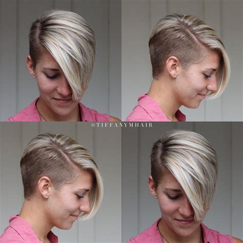 Short side shave | Half shaved hair, Shaved side hairstyles, Short ...