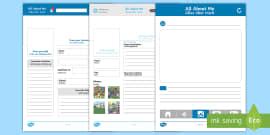 All About Me Social Media Writing Template English/Afrikaans