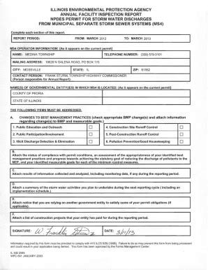 Fillable Online annual facility inspection report - npdes permit for ...