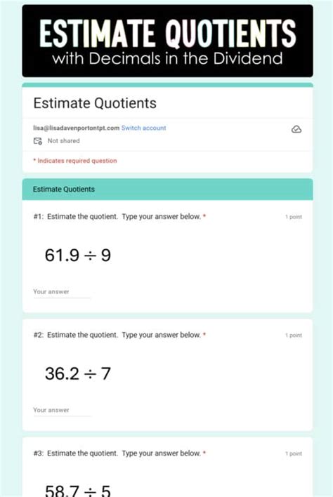 Image result for Estimate Quotients 5.3 Go Math Homework 5th
