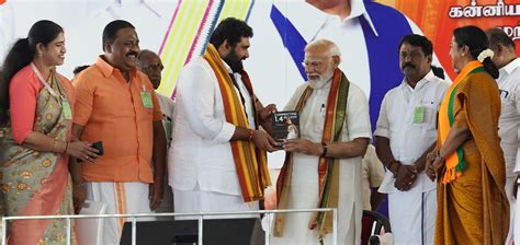 PM Modi holds a public meeting in Tirunelveli, Tamil Nadu