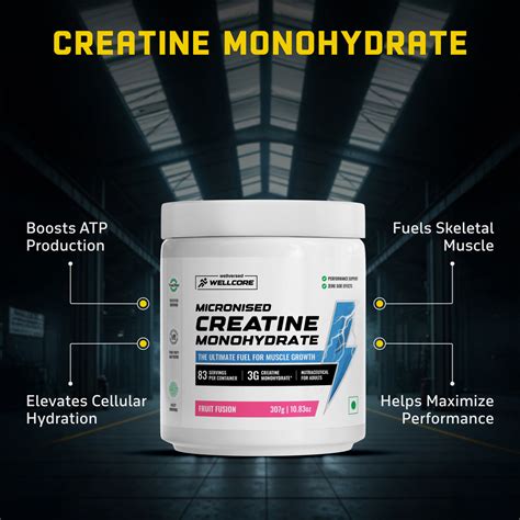 Wellcore Creatine Monohydrate (Fruit Fusion, 83 Servings) + YouWeFit O ...