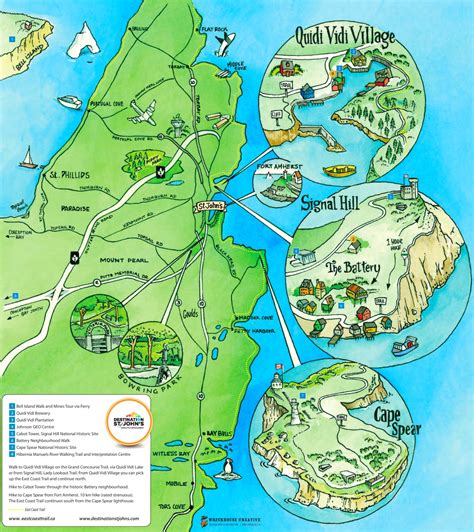 St. John's area tourist map - Ontheworldmap.com