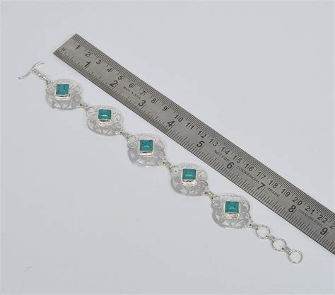 Buy 925 Silver Plated Turquoise Bracelet 9.2 INCH at Amazon.in