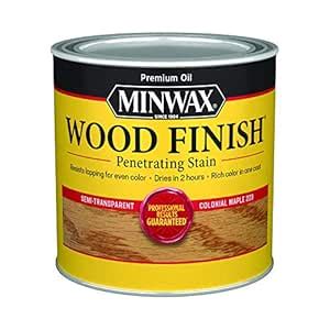 Minwax 22230 1/2 Pint Wood Finish Interior Wood Stain, Colonial Maple ...