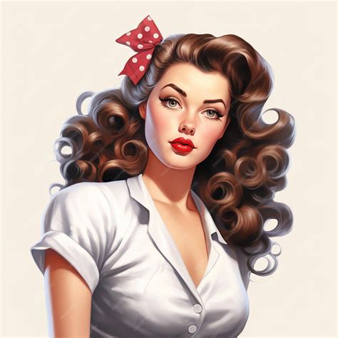 Premium AI Image | style retro pin up girl illustration