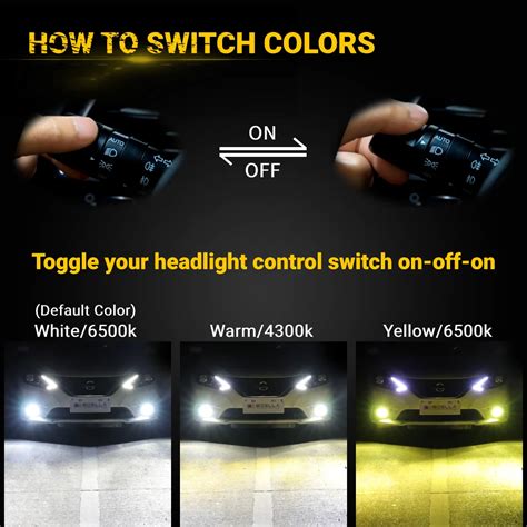 H11 LED Headlight Bulb White & Yellow - Boslla