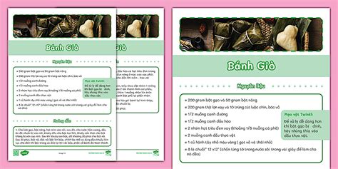 Công Thức Nấu Bánh Giò Việt Nam (teacher made)