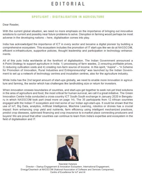 German GIC Newsletter Editorial for Agritech