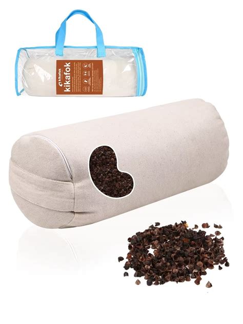 Kikafok Buckwheat Neck Pillow, Organic Cotton Pillowcase, Adjustable ...