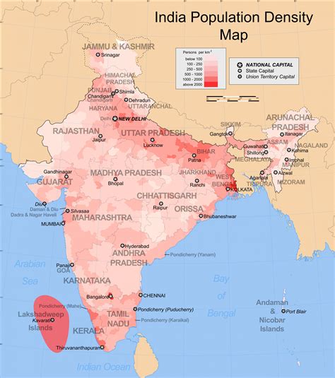 Map of India population: population density and structure of population ...