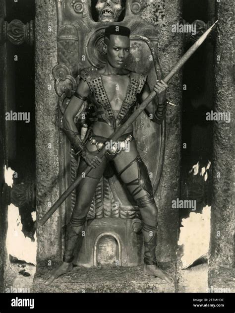 Jamaican-American singer and actress Grace Jones in the movie Conan the ...