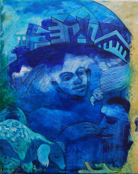 Buy Painting Eco Blue Artwork No 4758 by Indian Artist Mridul Chandra