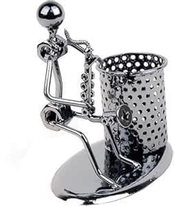 Pen Container Holder Pencil Cup Iron Art Music Figure~Home Office Desk ...