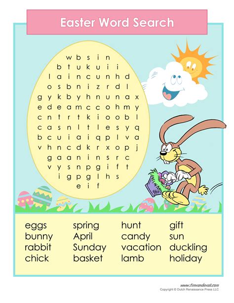 Printable Easter Word Search