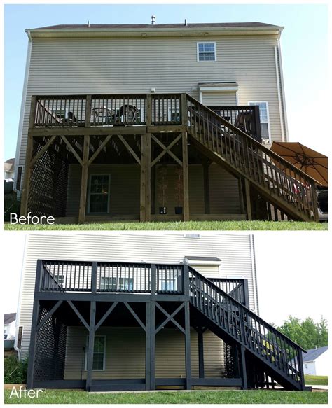 Before & After: Two-Story Black Slate Stain Deck & Repair