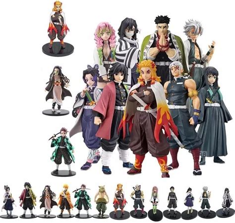 Buy AUGEN Demon Slayer 12 Set Action Figure Limited Edition for Car ...