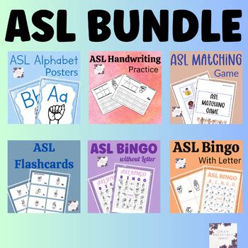 Image result for ASL Worksheets Bundle