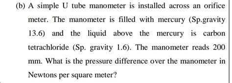 Image result for U Tube Manometer Example Problems5g PDF