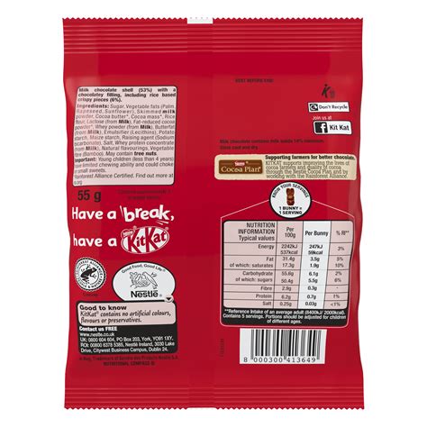 Buy Nestle KitKat Bunny Milk Chocolate Easter Break Sharing Bag, 55g ...