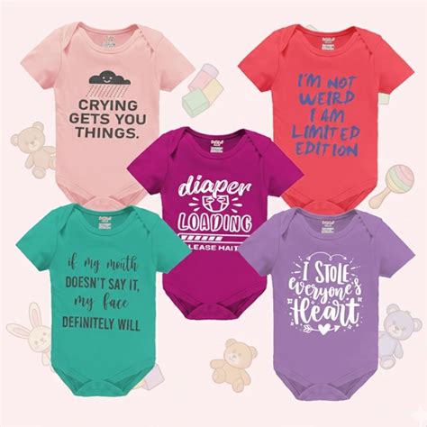 Buy kiddeo Baby Boy's and Baby Girl's Bodysuits (Pack of 5) | KIDDEO