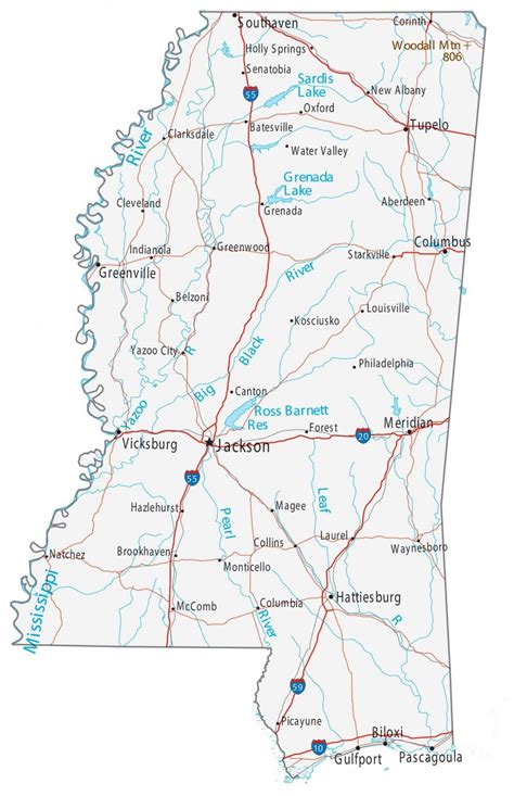 Printable Map Of Mississippi - Mississippi Road Map Printable Map Of ...