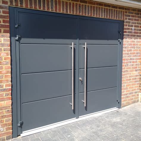 Steel Single Outward Opening Garage Door in Anthracite Grey | Wessex ...