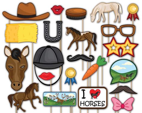 Birthday Galore Wild Horses Photo Booth Props Kit - 20 Pack Party ...