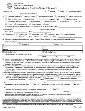 Authorization To Disclose/Obtain Information - Illinois Department Of ...