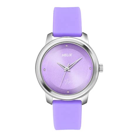 Helix By Timex Purple Round Analog Silicone Watch Women -TW048HL15 ...
