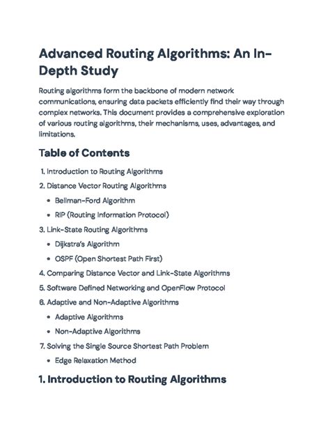 Advanced Routing Algorithms: In-Depth Study and Analysis - Studocu
