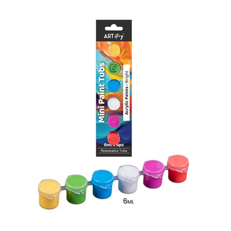 Mini Paint Tubs Acrylic Paint Bright 6ml x 6 shades – Itsy Bitsy