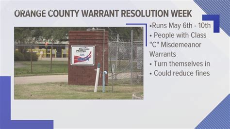 'Warrant Resolutions Week' to be held in Orange County | 12newsnow.com