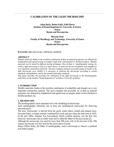 Image result for Microscope Calibration Procedure