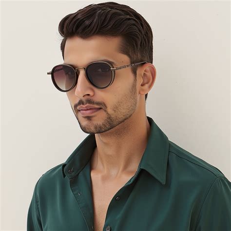 Dark Brown Full Rim Aviator Vincent Chase VC Sun Metal VC S13835 Sunglasses