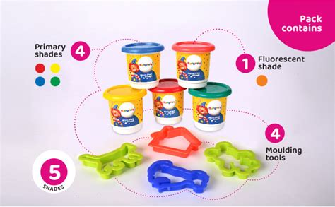 Buy Rangeela Moulding Dough, 6 Primary Shades and 2 Fluorescent Shades ...