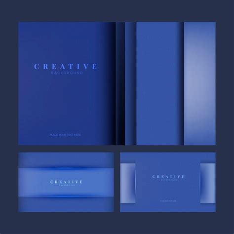 Set di disegni di sfondo creativo in blu | Vettore Gratis