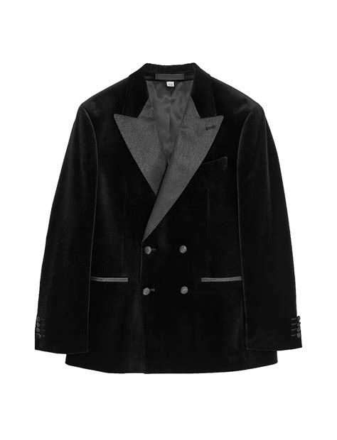 Buy Pure Cotton Velvet Double Breasted Blazer at Marks & Spencer