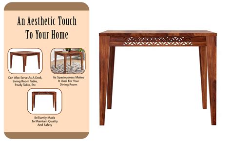 KENDALWOOD™ Furniture Sheesham Wood Dining Table (34x34 Inch) | Multi ...